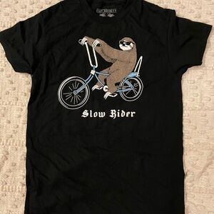 Riot Society Black 'Slow Rider' Sloth T-Shirt